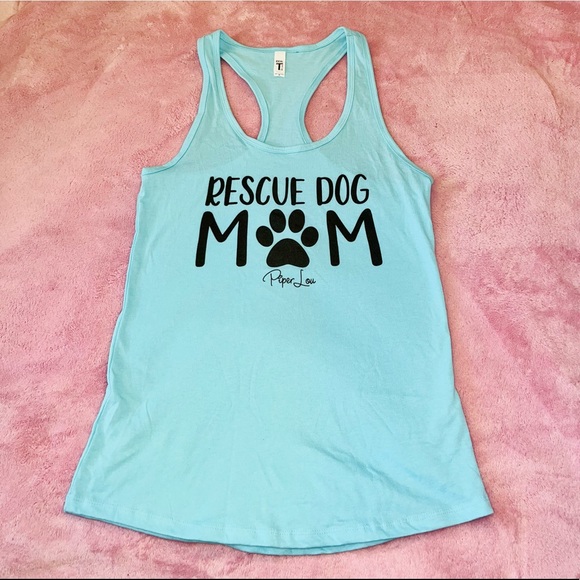 Next Level Rescue Dog Mom Tank Top Shirt - Picture 1 of 6